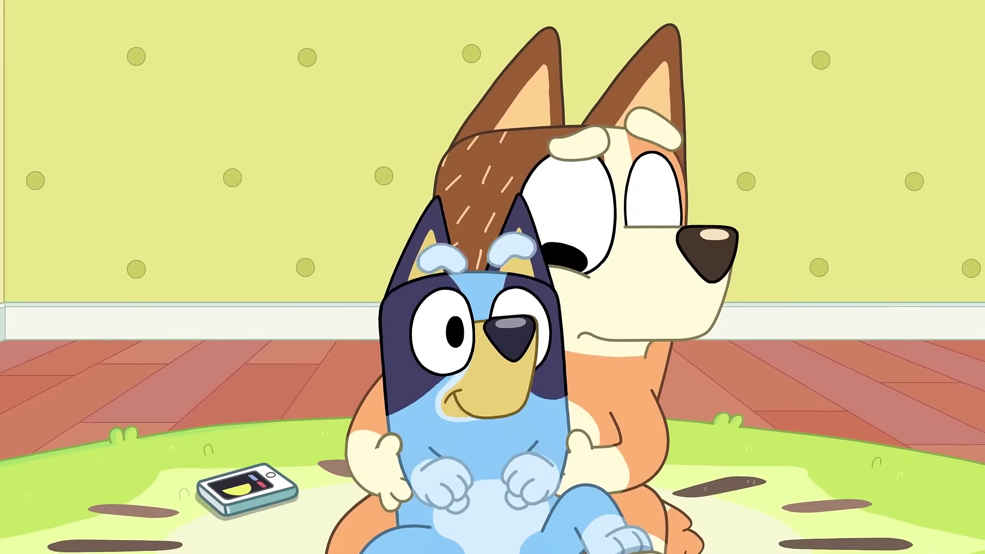 Bluey floors the Mum Car. Chilli warns her.